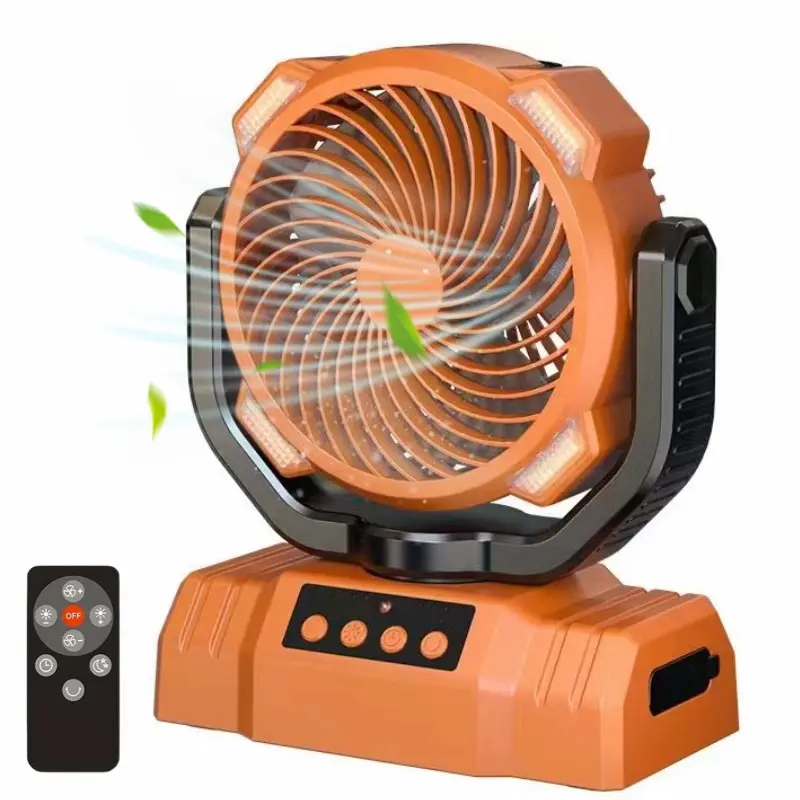 HOULI 2024 escritorio LED cargador de luz al aire libre camping ventilador 16 pulgadas precio recargable 10000mAh casa ventilador eléctrico