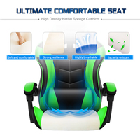 Chaise de jeu de course PC ergonomique à dossier haut Nouvelle chaise élévatrice en cuir synthétique avec appui-tête pour ordinateur Gamer