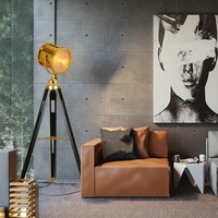 Lampes d'angle sur trépied de style nordique pour bureau, lampes sur pied vintage modernes décoratives en fer et en bois