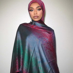 Nieuwe stijl Maleisische geprinte polyester chiffon hijab's voor vrouwen, moslim, antibacterieel, zomer, lange sjaal - Product Image 1
