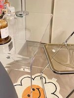 Table de toilette en acrylique transparente, luxe léger, simple et moderne, bureau de travail, bureau d'ordinateur