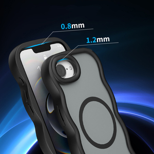 Coque de téléphone antichoc à charge sans fil magnétique mate en forme de vague bouclée pour <span class=keywords><strong>iPhone</strong></span> 16E SE 4 2025 - Product Image 3