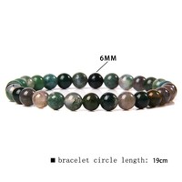 Pulseras de cuentas de piedra natural de 6mm, pulsera de cuerda elástica de ágata, pulseras de cuentas de piedras preciosas para mujeres y hombres