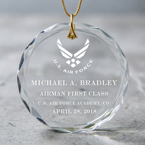 Adorno de Cristal Transparente Grabado Personalizado con el Servicio <span class=keywords><strong>Militar</strong></span>, Regalo Conmemorativo <span class=keywords><strong>para</strong></span> Miembros del Servicio - Product Image 5