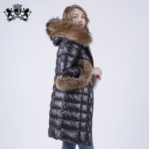 Long Warm Real Raccoon <strong>Fur</strong> <strong>Hooded</strong> Down <strong>Jacket</strong> for Women Winter - Product Image 6