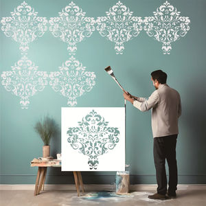 Pochoirs de mandala translucides de grande taille pour la <span class=keywords><strong>peinture</strong></span> - Modèles de mandala réutilisables - Motifs de 60x60 cm pour les murs, les tissus, le bois - Product Image 1