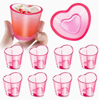 Verres à shot en plastique réutilisables en gros - Mini-tasses à bière en forme de cœur, verres à shot réutilisables adaptés pour le jus, la bière, la vodka