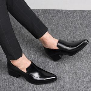 Zapatos de nuevo estilo para hombre, de cuero genuino, formales, británicos, con punta en pico, modernos, que aumentan la altura, transpirables. - Product Image 3