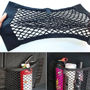 Q-9562 universel voiture arrière coffre organisateur Net maille siège élastique chaîne autocollant sac de rangement poche Auto organisateur - Product Image 5