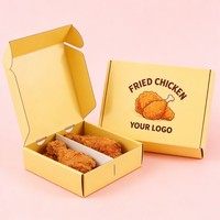 Boîte en carton pliable personnalisée, boîte d'emballage alimentaire recyclable avec logo, boîte d'emballage pour poulet frit à emporter, boîte d'emballage résistante à l'huile