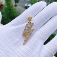 Collier éclair en or plaqué 18 carats, collier tonnerre, collier pour homme, zircon, pendentif délicat, chaîne, collier éclair