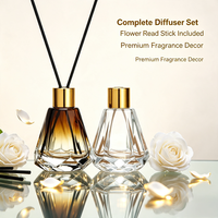 Bouteille en verre transparente dégradée de haute qualité, écologique, pour parfum et diffuseur d'ambiance, 60 ml et 200 ml