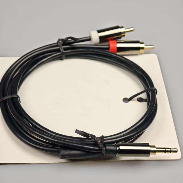 3.5mm to 2RCA Stereo Audio Cable Copper Shell Gold-Plated Connectors HiFi for Phone Laptop Amplifier Speaker Home Theater