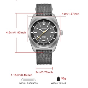 CADISEN TI-7 Autodyne 2026 NUEVO Reloj Mecánico Automático de Acero Inoxidable para Hombre con Correa de Lona, Esfera de Cristal de Zafiro, Luminoso, 10 Bar - Product Image 6