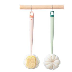 Spazzola per il corpo KH15 di alta qualità, monouso, in plastica, 2 in 1, con setole morbide, manico lungo, per esfoliazione e massaggio, a forma di palla per doccia. - Product Image 4