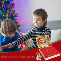 Personnalisé avec des images 1000 pièces calendrier de l'avent 24 jours calendrier compte à rebours de Noël Puzzles boîte-cadeau surprise pour les enfants