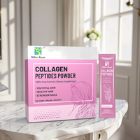 Poudre de peptides de collagène marin en sachets pour boisson, supplément pour l'élasticité et l'éclaircissement de la peau, et soutien articulaire