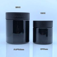 Contenants en plastique PET transparents noirs à large ouverture de 4 oz, 8 oz, 120 ml, 250 ml, avec couvercles noirs à l'épreuve des enfants