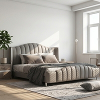 Lit plateforme en bois moderne, meubles de chambre confortables