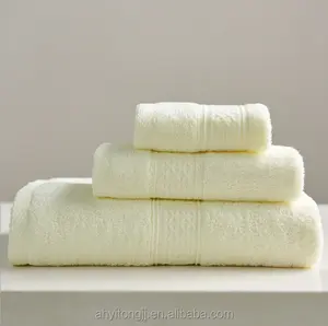 Sweet Ultra Soft Extra Large Low Moq Towels 3ピースラグジュアリープレミアムコットンタオル/バスルーム、スパ/ホテルクオリティタオルセット (ライトイエロー)