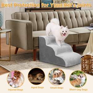 Sanan Custom 3/4/5 Escaleras para perros para camas altas y sofá Rampa para mascotas antideslizante para interiores de espuma de alta densidad - Product Image 3