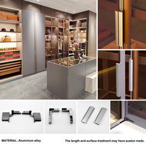 Armoire coulissante en aluminium avec porte vitrée et cadre en aluminium, meuble d'intérieur sur mesure pour le <span class=keywords><strong>marché</strong></span> du Moyen-Orient - Product Image 6