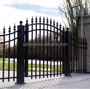 Стильные ворота на заказ, новый дизайн, большие кованые ворота, популярный дизайн, декоративные стальные или алюминиевые ограждения и ворота - Product Image 4