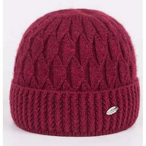 Gorro de Punto para Mujer, 100% Acrílico, Cálido para Invierno, Estilo Pescador, Color Rojo Vino - Product Image 6