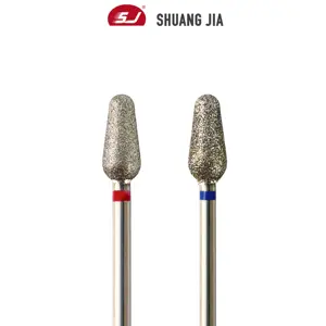 SHUANGJIA All Size Inverted Shape High Quality Manicure Machine Fine Diamond Russian Nail Drill Bits