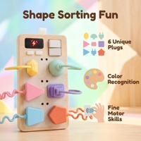 Tableau d'activités en bois Montessori avec prises sensorielles en silicone, jeu d'association, simulation éducative avec lumières et sons pour l'apprentissage précoce