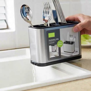 Durable Kitchen Bathroom Gadget Esay Clean Stainless Steel Sponge Holder Organizer Container <strong>Storage</strong> Rack Drain <strong>Pan</strong> Sink - Product Image 4