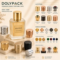 Tapa de Perfume de Lujo con Bomba de Presión de 15 mm, Forma de Cilindro, Chapado en Oro Brillante, Zamac, Precio Directo de Fábrica en China