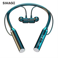 Écouteurs sans fil TWS avec microphone, casque magnétique sportif à tour de cou, interface 3,5 mm, design à suspendre autour du cou