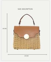 Fournisseur d'exportation Sac carré en corde de papier à cadre en fer Garniture en cuir Boucle Sac bandoulière Grande capacité Écologique OEM ODM Vente en gros