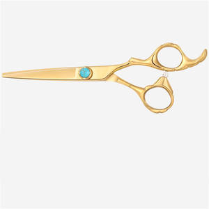 กรรไกรตัดผมสีทอง 6.0 นิ้ว กรรไกรซอยผมสแตนเลสทรงโค้ง สำหรับใช้ในร้านเสริมสวย - Product Image 5