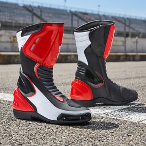 Botas de Motociclismo Unisex, Multicolores, de Cuero, con Protección CE, Transpirables, Tallas Grandes, Calzado Deportivo Magnifico - Product Image 3