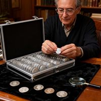 Étui de rangement pour pièces de monnaie classées avec 60 emplacements, compatible PCGS/NGC et autres supports de pièces, avec inserts en mousse pour collection et transport