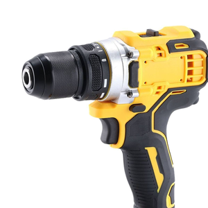 Perceuse à percussion professionnelle 10 mm sans clé, jaune, lithium rechargeable, <span class=keywords><strong>double</strong></span> vitesse, sans balais, personnalisable OEM - Product Image 4