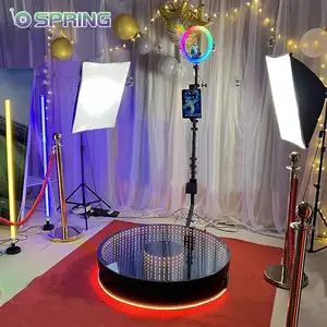 Portatile selfie led Infinito di Vetro 360 Fotocooth Cabina Automatica di Rotazione per 4 Persone con Caso di Volo