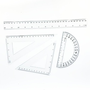 Juego de Reglas de Plástico Promocional de Varios Tamaños, Juego de Geometría para Estudiantes, Regla Triangular, Transportador para la Escuela - Product Image 2