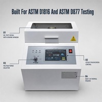 Testeur automatique de tension de rupture d'huile isolante pour transformateur, analyseur de tension de rupture d'huile isolante 80 KV AC220V ASTM D1816 IEC60156