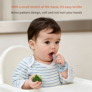 Food Grade Silicone Baby Teething Stuff Soft Handheld Chew <b>Toy</b> for 0-14 Months Infant Gum Soothing Finger Protection Teether - Product Image 2