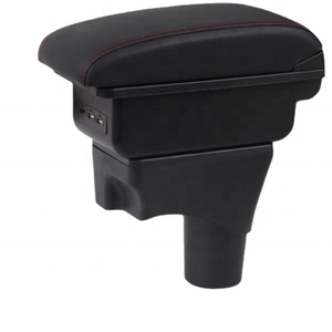 Popular corea del coche doble capas diapositiva diseño USB negro coche del cuero de la pu reposabrazos caja para <span class=keywords><strong>Kia</strong></span> <span class=keywords><strong>Rio</strong></span> 4 2019-2022 - Product Image 4