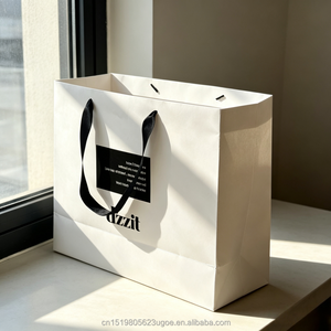 Sacchetti Regalo in Cartoncino Bianco Premium con Manici in Nastro per Matrimoni, Compleanni, Bomboniere e Shopping di Lusso - Product Image 4