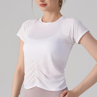 JAC22 B3585 Nouveau T-shirt d'été pour femmes à col rond et manches courtes