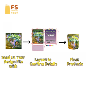 Sachets Mylar personnalisés imprimés avec logo, à fermeture zip, anti-odeur, à l'épreuve des enfants, pour bonbons colorés et biscuits, 3.5g 7g - Product Image 3