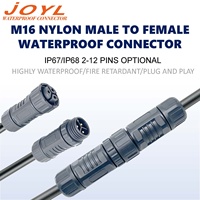 Connecteur d'Aviation Étanche IP67 Type M16 avec Contacts en Cuivre Plaqué Or et Boîtier en Nylon pour l'Automatisation Extérieure