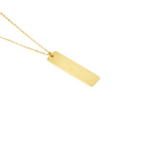 Vente en gros de chaînes à maillons verticaux pour enfants plaquées or rose, en acier inoxydable, gravables au laser, avec pendentif personnalisé pour nom