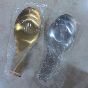 Logo personalizzato di grandi dimensioni scaldare piatto oro in acciaio inox Buffet utensile <span class=keywords><strong>mestolo</strong></span> servire cucchiaio per la cucina - Product Image 6