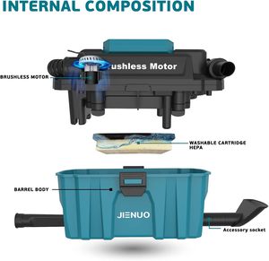 <span class=keywords><strong>Aspirateur</strong></span> portable 10L compatible avec la <span class=keywords><strong>batterie</strong></span> <span class=keywords><strong>Makita</strong></span> 18V, filtre HEPA sans balais, <span class=keywords><strong>aspirateur</strong></span> humide/sec, <span class=keywords><strong>aspirateur</strong></span> d'atelier pour voiture (outil uniquement) - Product Image 2